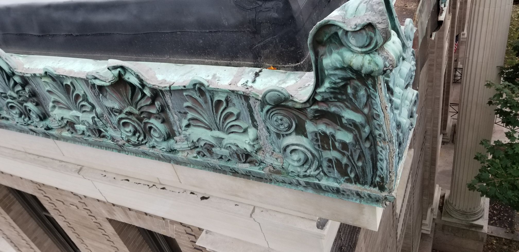 Restored copper detail